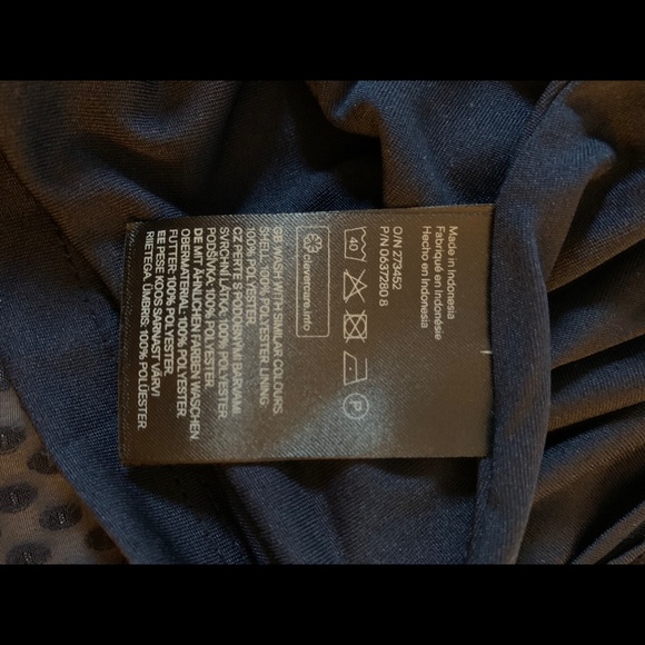 Navy sheer Swiss dot dress - Picture 3 of 4